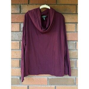 Lauren Ralph Lauren Cowl Neck Sweater Lightweight Stretchy | Maroon | Size XL‎